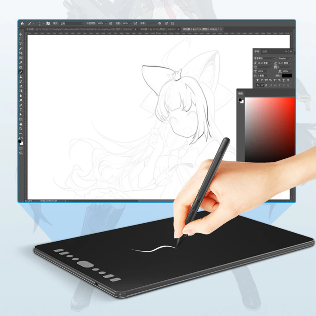 Digital Drawing Tablet of 6 Inch Graphics 10 keys on the tablet  Pen Tablet For Drawing And Graphics with Pen