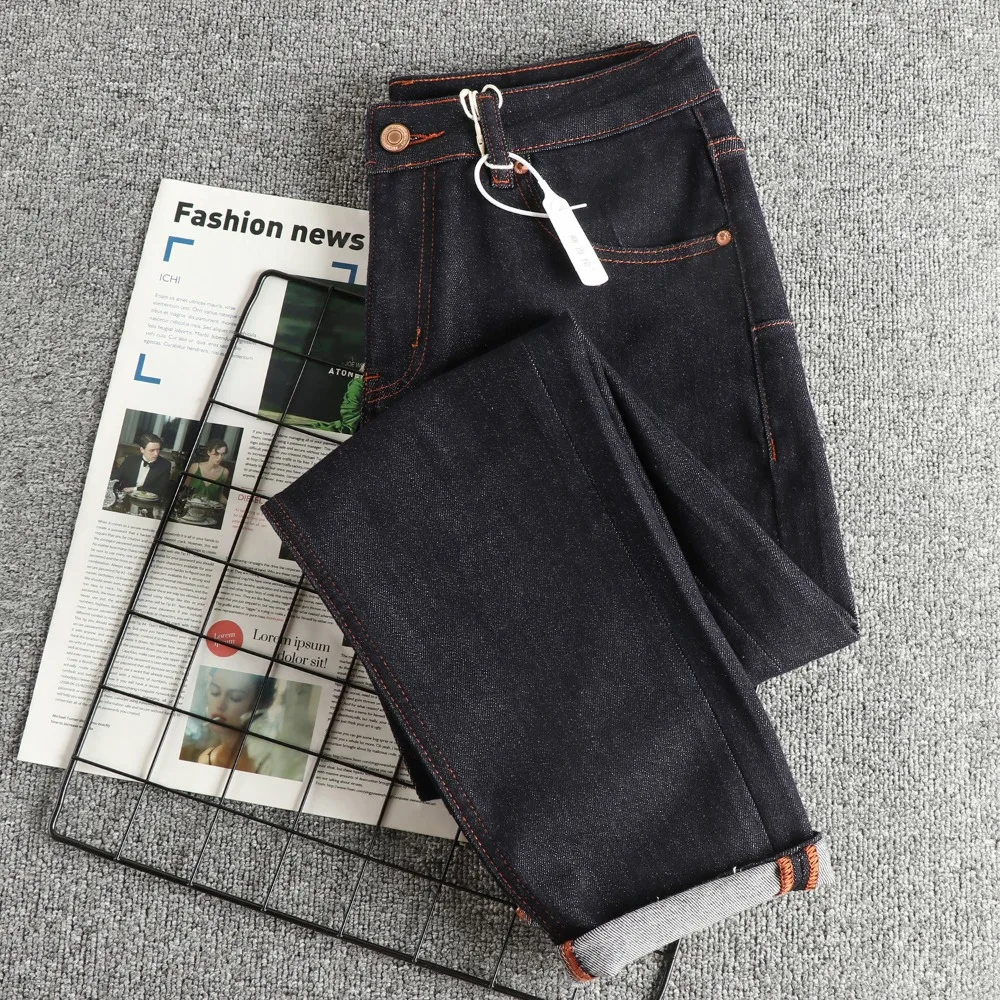 منتجات الخريف والشتاء الجديدة الرجعية اللون الأصلي الأمريكية العصرية الصغيرة الجينز المستقيمة الرجال السراويل الثقيلة شارع العليا #3
