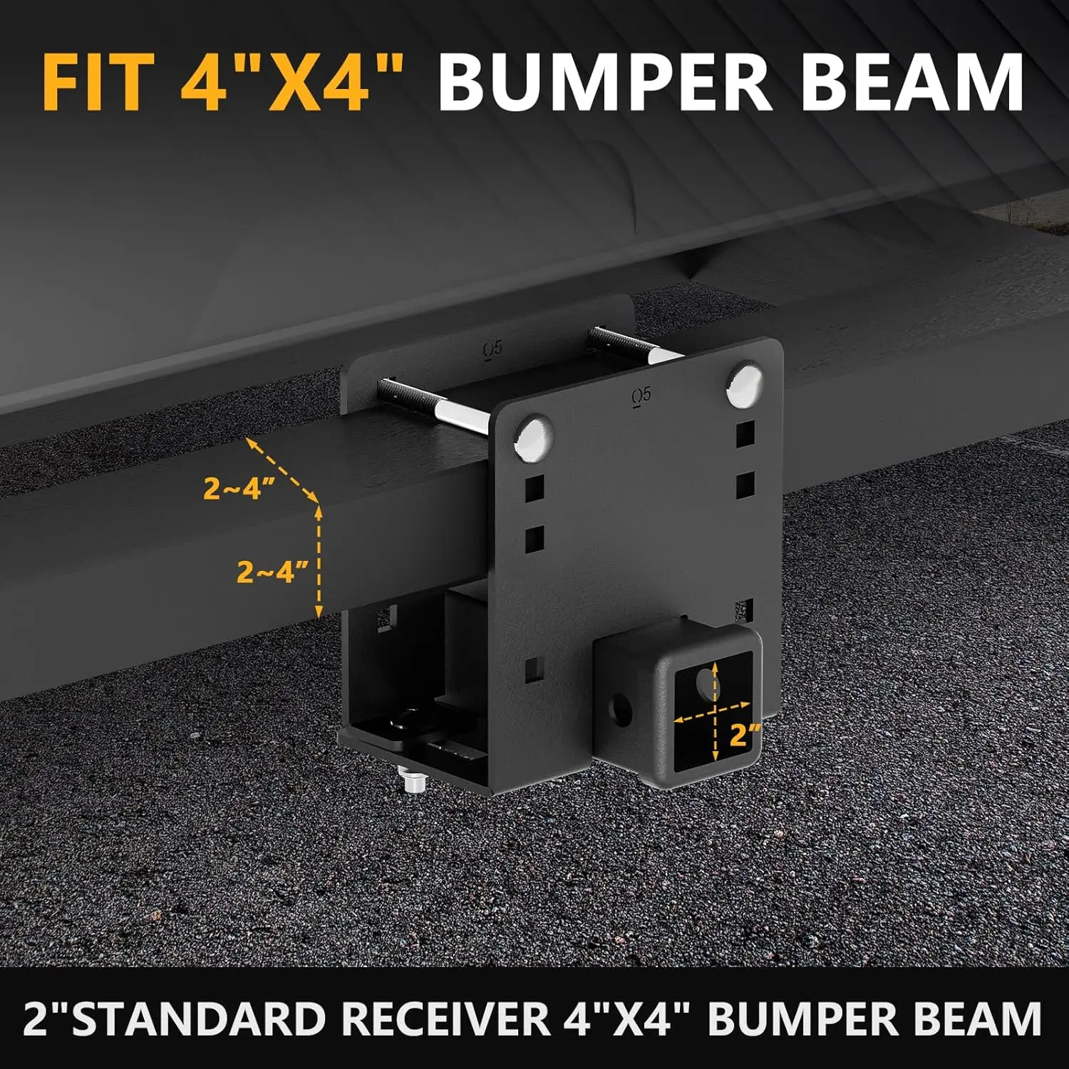 Receptor de engate de reboque de 2", capacidade de 3500 LBS, cabe em vigas de 2-4 polegadas para reboques e acessórios RV