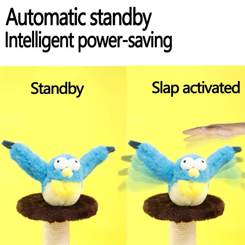 Brinquedos interativos de pelúcia para gatos, recarregável por usb, sem voar, batendo, pássaros, brinquedos leves e laváveis com menta para gatos