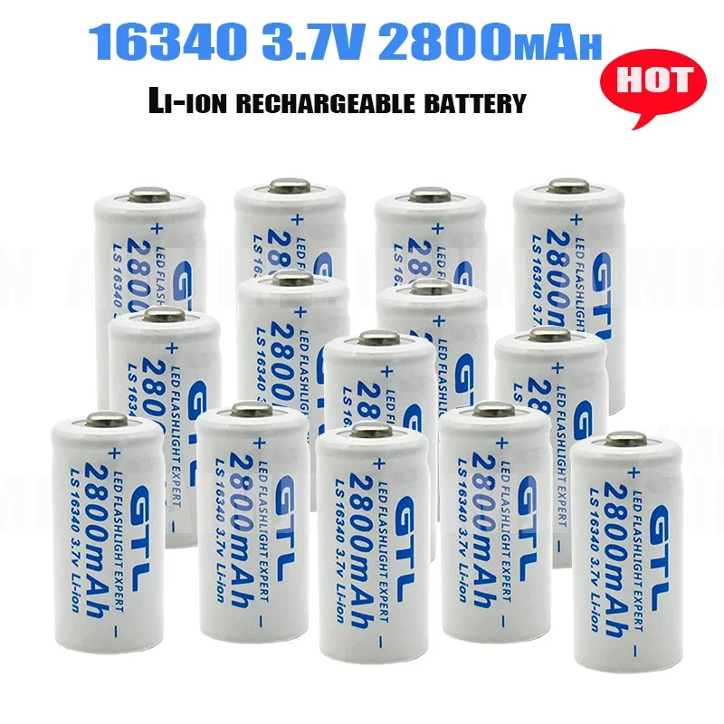 2023 AIMJIN CR123A RCR 123 ICR 16340 2800mAh 3.7V For Safety Camera Rechargeable Battery Lithium Ion L70 Plus Charger