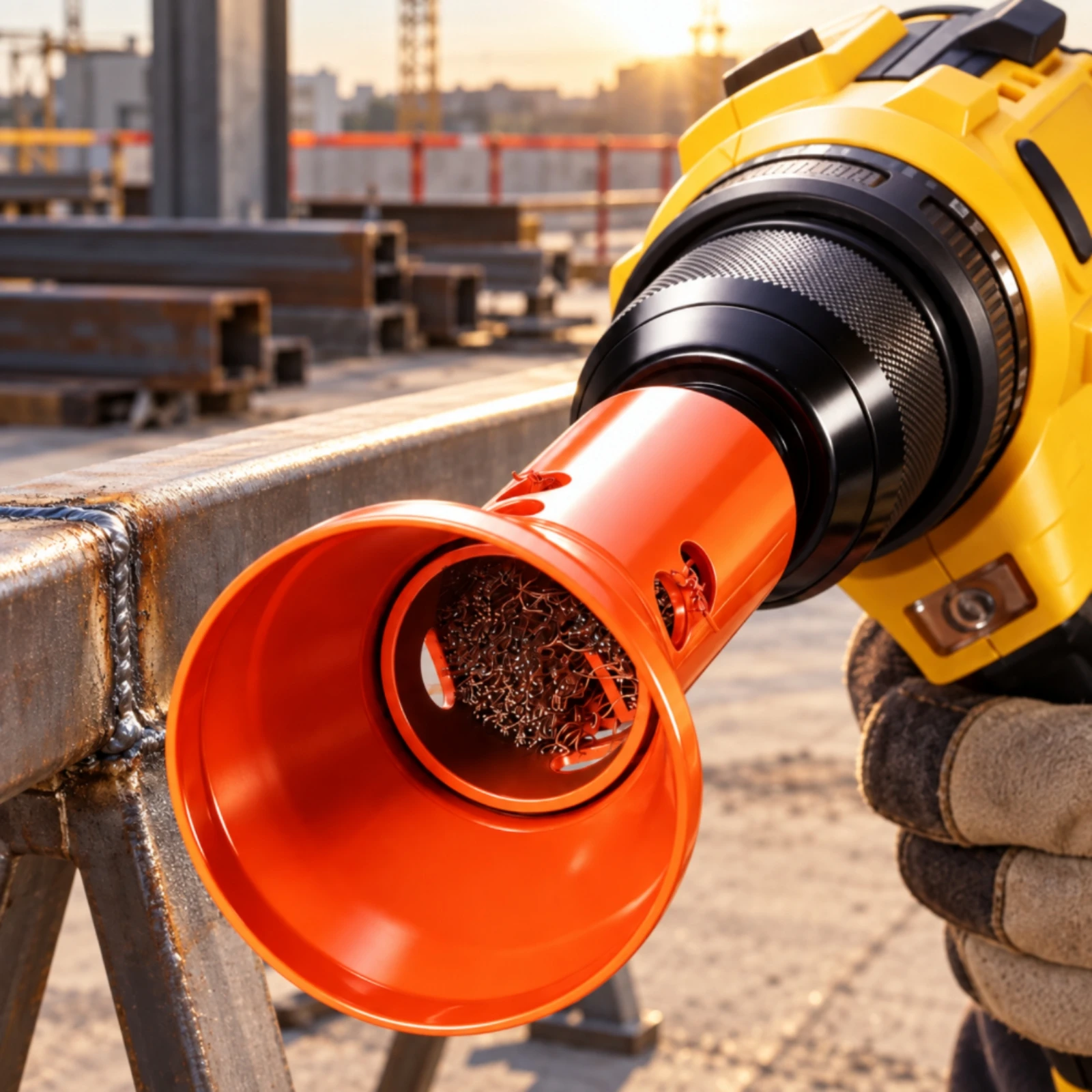 Torch Nozzle Cleaner Metal Construction Drill-Mounted Joining Nozzle Cleaner for Welders, Workshop