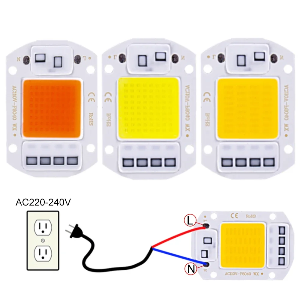 Smart IC does not require driving LED COB light source chip 220V DIY floodlights spotlights  LED bulbs outdoor light accessories