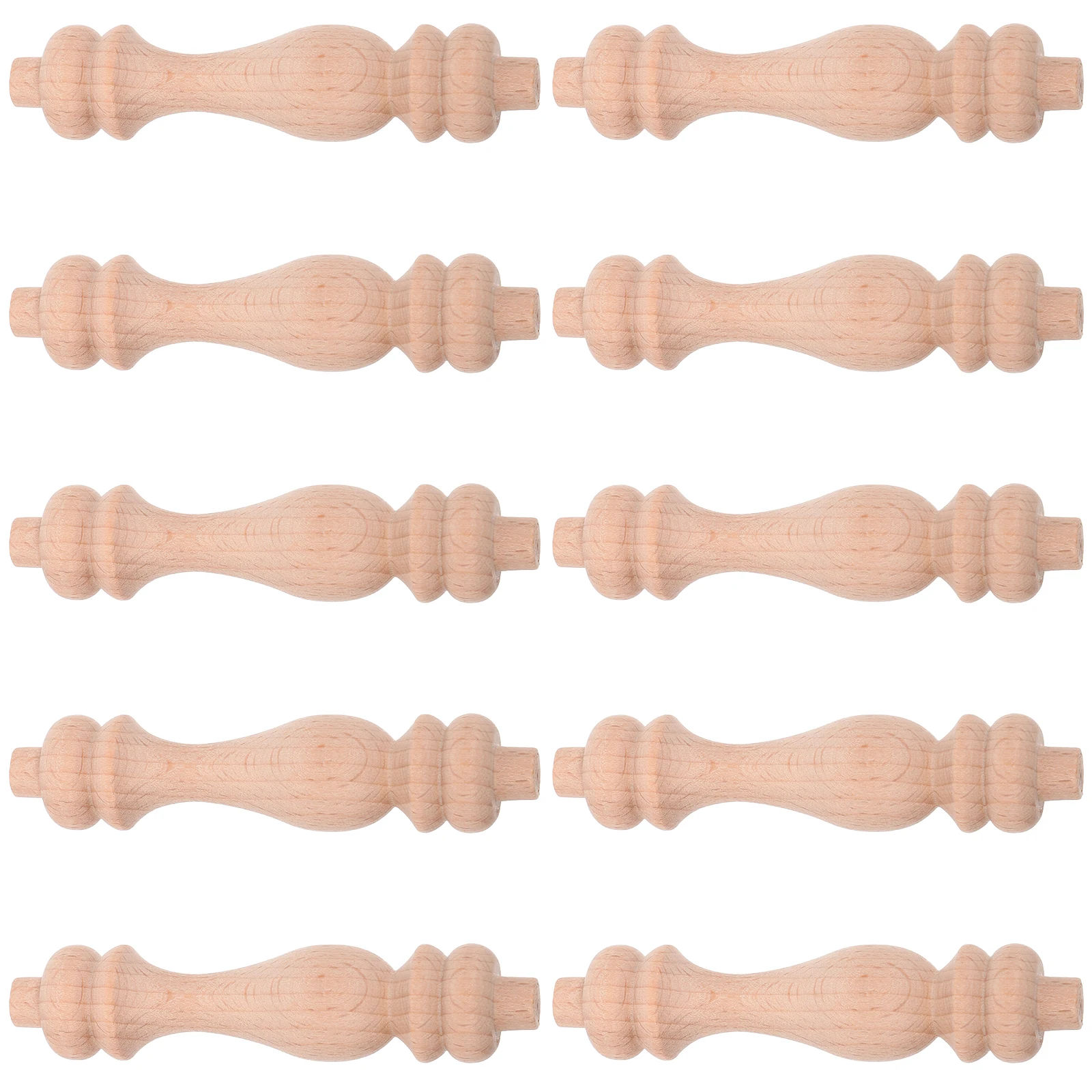 

10pcs Solid Wood Gourd Column Partition Baluster Restaurant Craft Spindles Unfinished Wooden Staircase Columns Home Decor