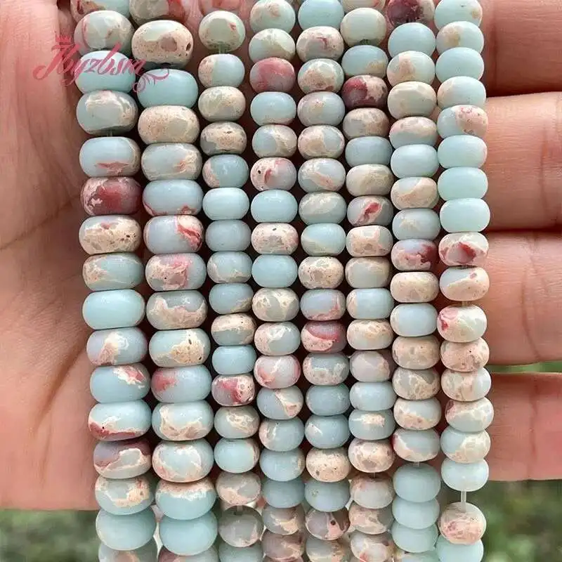 

Rondelle Frost Snakeskin Jasper Stone Beads For Jewelry Making Necklace Bracelet Strand 15 Inches DIY Loose Beads 3x6mm/4x8mm