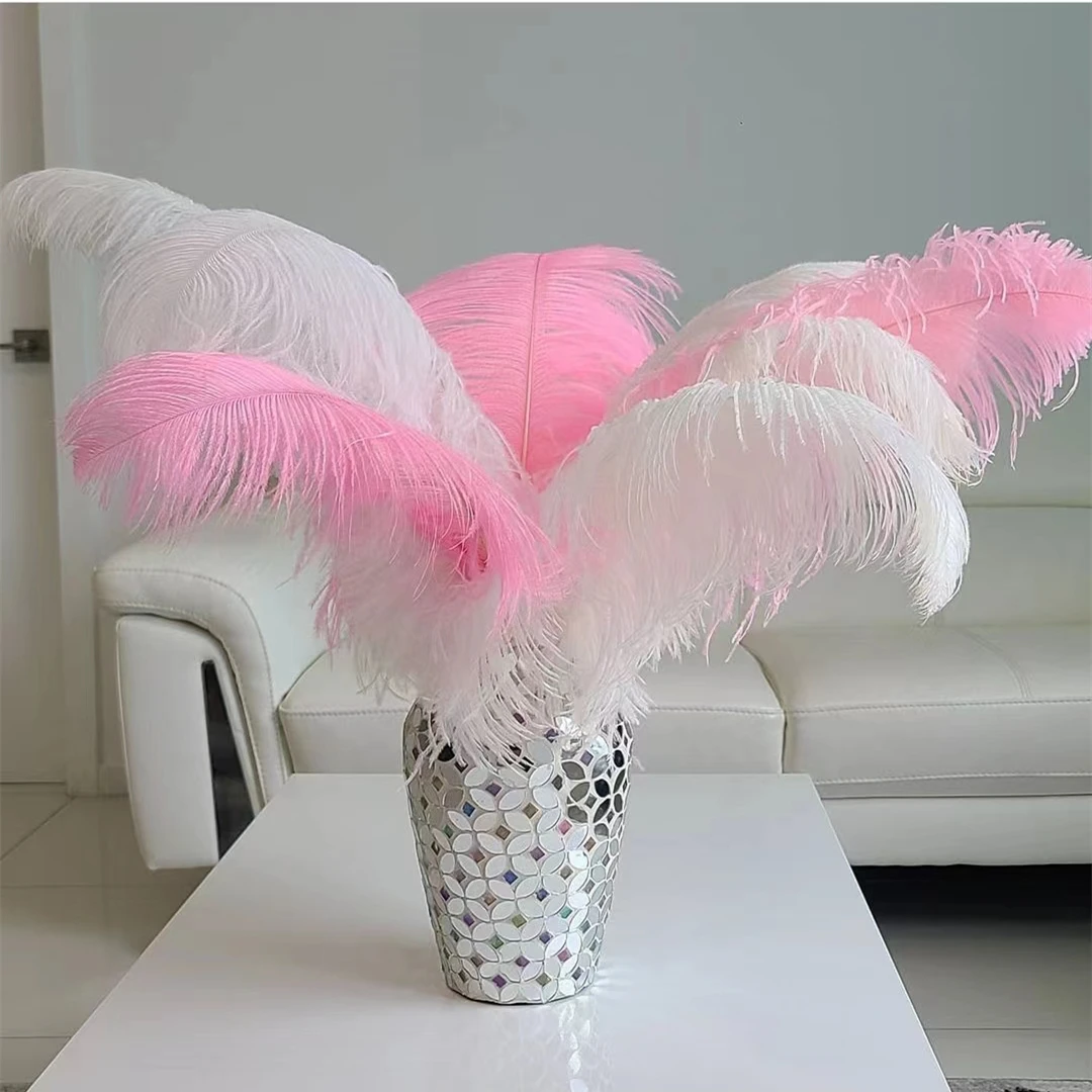 10 pz piume di struzzo rosa Plume per centrotavola matrimonio Carnival Prime Decor 40-45CM 45-50CM struzzo Plumas Large