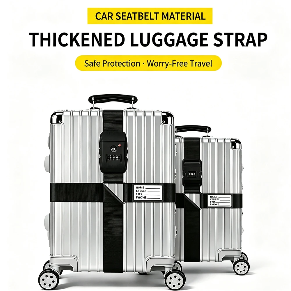 Cross Shaped Travel Luggage Straps with Combination Lock for 22
