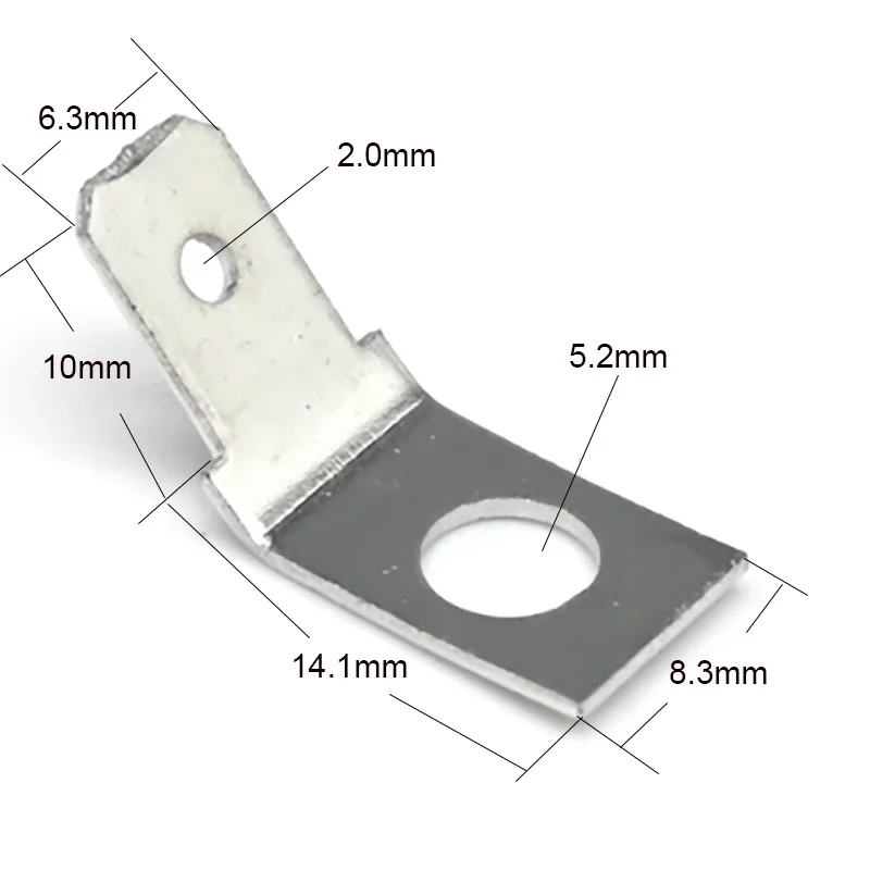 50pcs Speaker Terminal 6.3 Screw Hole 5.2mm 4.2mm Thickness 0.8mm Male Connector Plug Spring