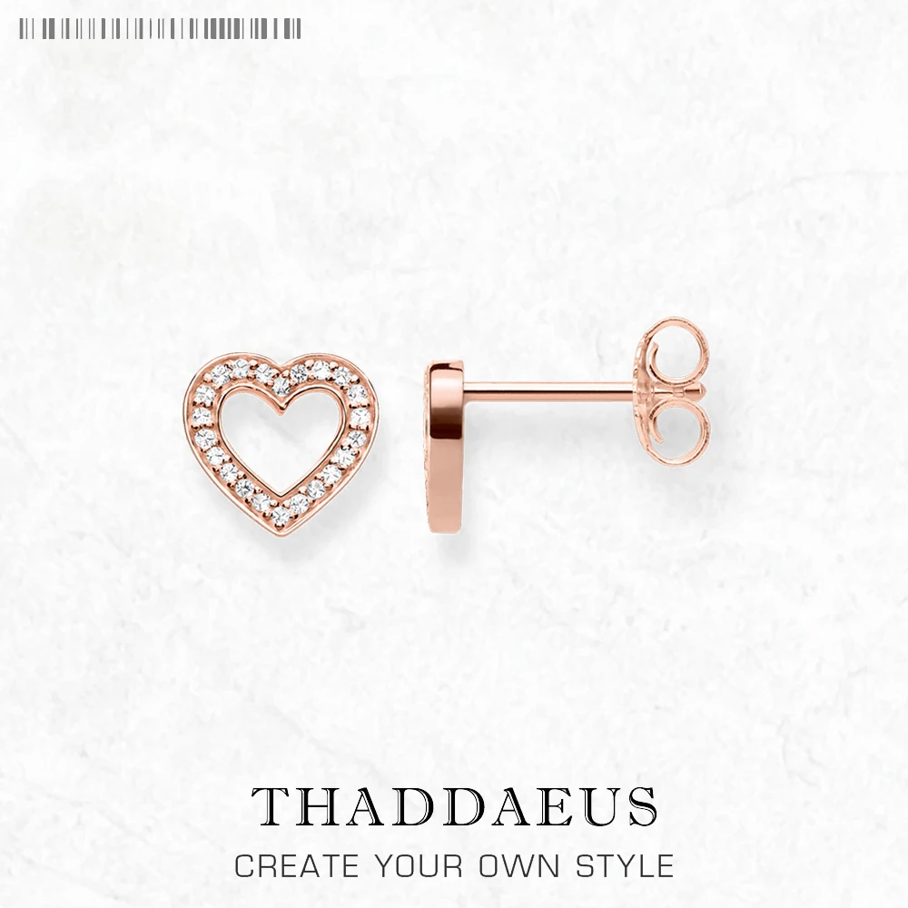 

Love Heart Ear Studs Earrings Europe Handcrafte Fine Jewelry For Women New Romantic Gift Real 925 Sterling Silver