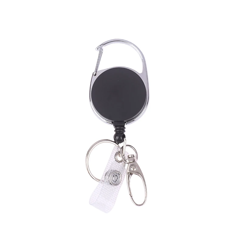 1Pc Anti-theft Metal Easy-to-pull Buckle Rope Elastic Keychain Sporty Retractable Key Ring Anti Lost Ski Pass ID Card