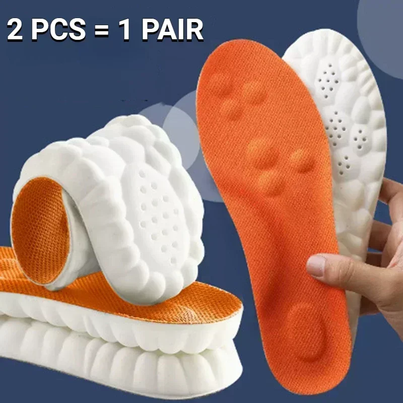 Plantillas deportivas de látex, almohadillas suaves de alta elasticidad para zapatos, plantillas ortopédicas con soporte para arco, desodorante transpirable, cojín de absorción de impacto
