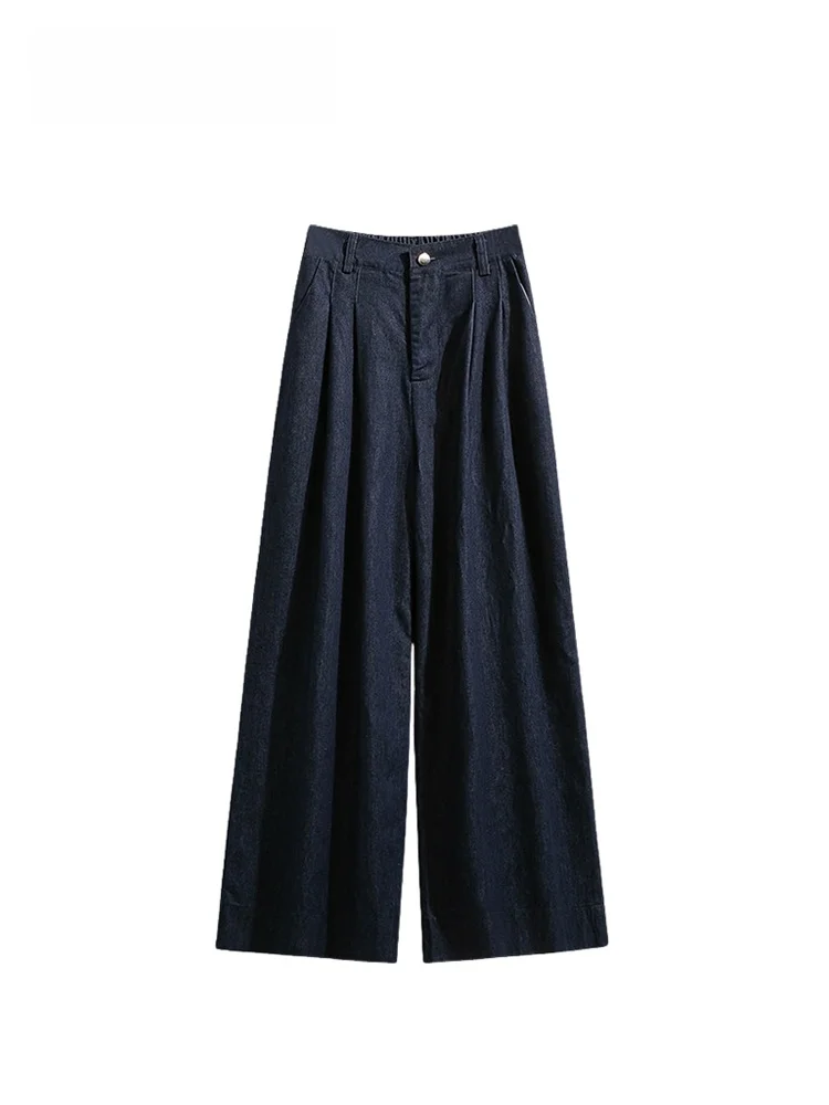 

High Waist Wide Leg Denim Jeans for Women plus Size Sli Versatile Casual Pants Spring Season Ladies Loose Fit Trousers