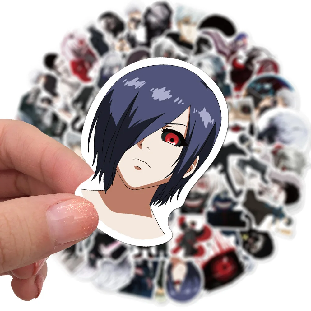 Pegatinas impermeables de grafiti Tokyo Ghoul, 50 piezas, para ordenador portátil, monopatín, equipaje, calcomanías de dibujos animados geniales