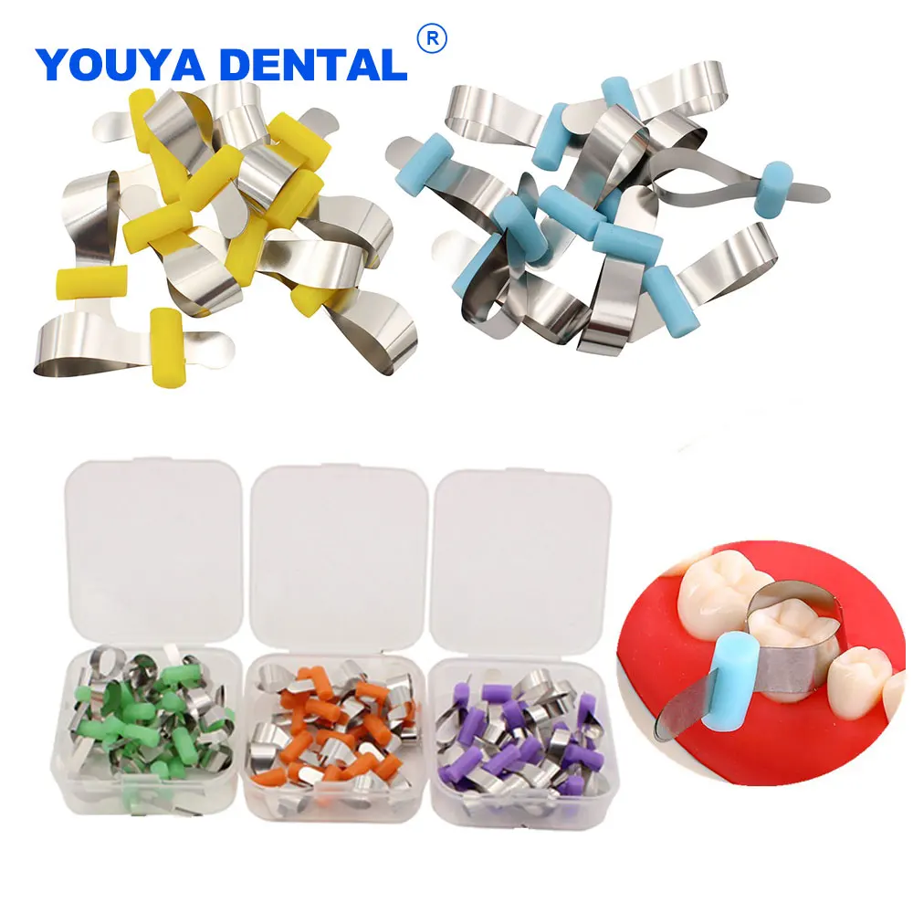 

20pcs/Pack Dental Forming Sheet Metal Matrices Bands Orthodontic Sectional Positioning Sectional Contoured Matrix Material Tool