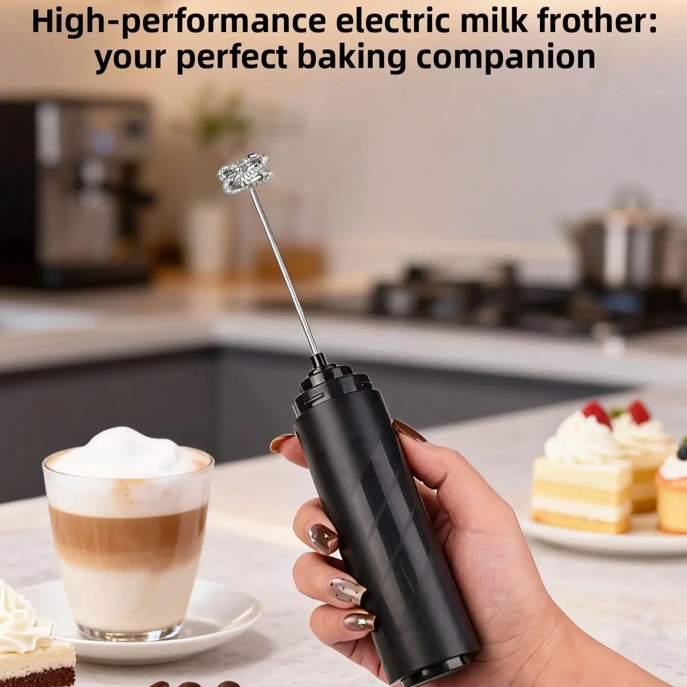 1 electric milk frother, handheld egg beater, AA size battery, coffee machine, jam maker, butter maker, kitchen blender