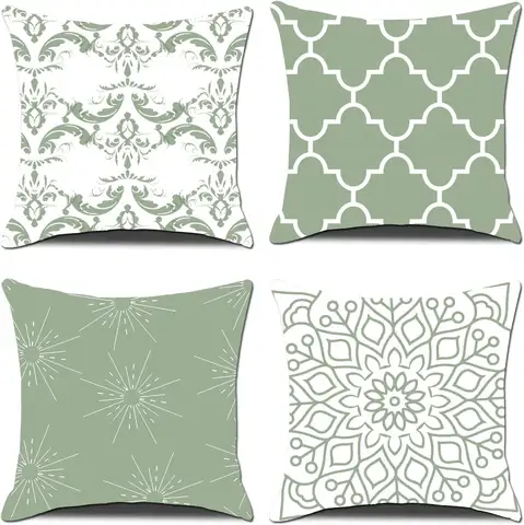 4Pcs Linen Throw Pillow Covers 45x45cm Decorative Cushion Cases for Sofa Bedroom Living Room Home Decor Zippered Pillowcases