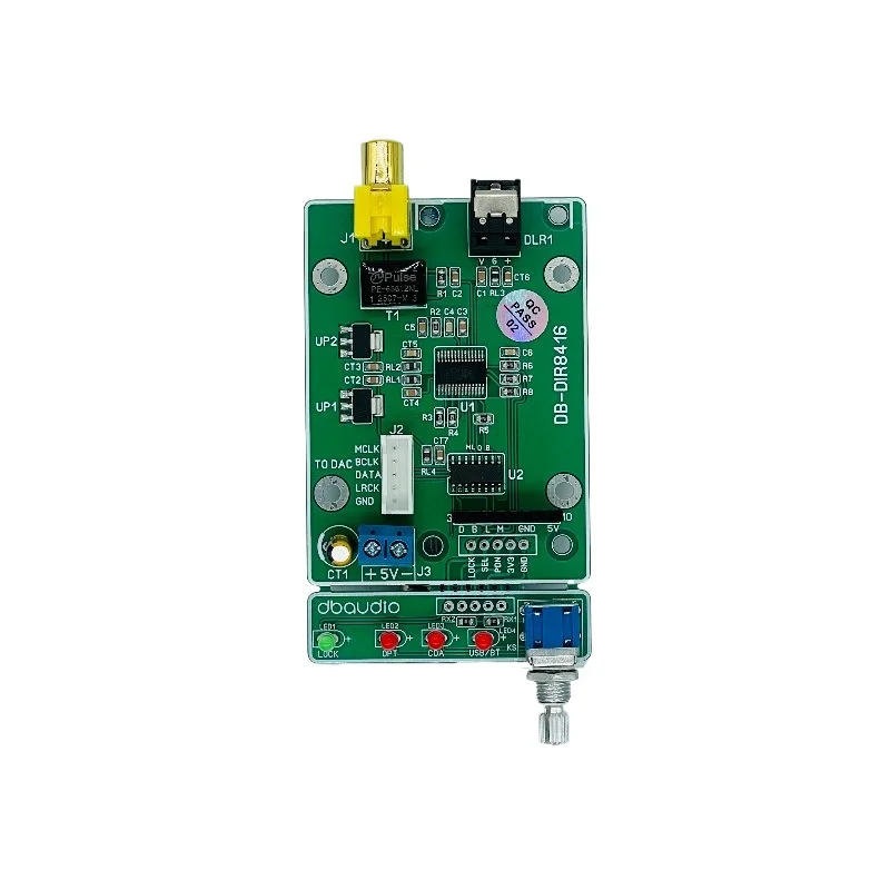 Coaxial optical fiber receiver board, coaxial to iis signal conversion, supports usb card