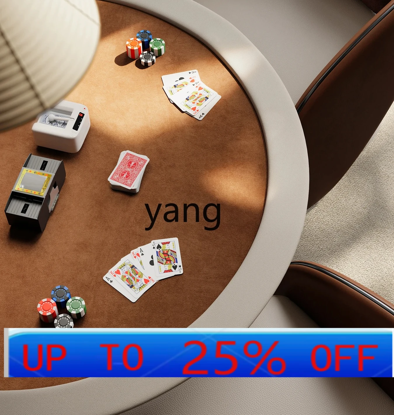

LH Italian light luxury high-end solid wood poker table professional egg table and chair combination