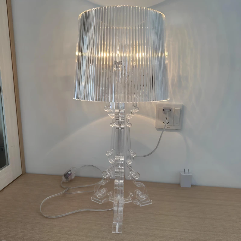 Nordic Designer Transparent White Baroque Ghost Table Lamp Bedside Sofa Lighting Decoration LED Ambient Light