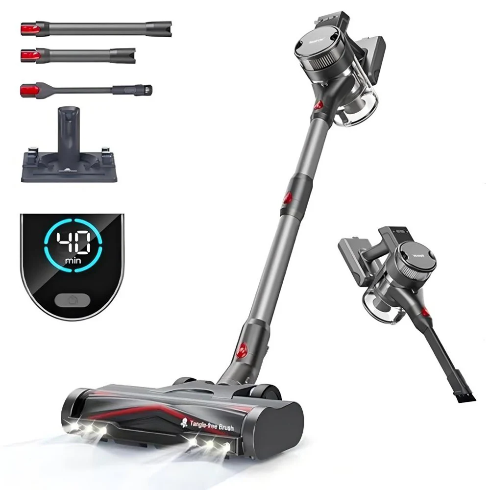 Maircle S3-MATE B Cordless Vacuum Cleaner, with Store and Charge 2-in-1 Dock, 40min Runtime, 30kPa Power Suction for Hard Floors