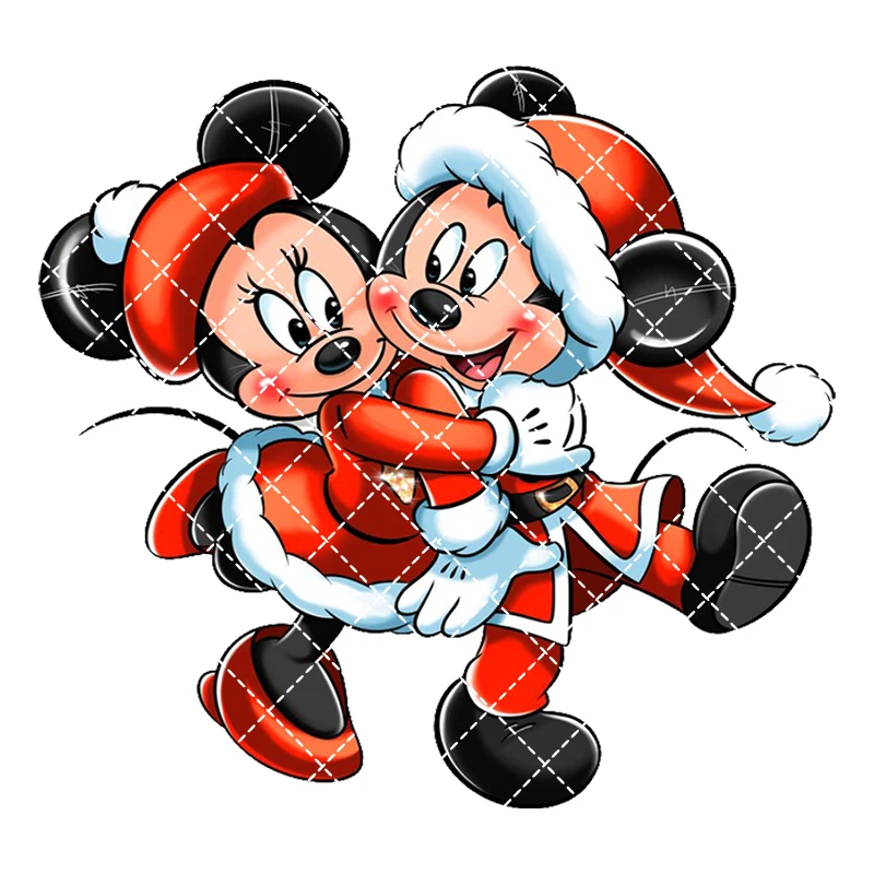 NEW Mickey Christmas  Iron On Heat Transfer Stickers For Clothes DTF Pinted Vinyl Thermal Appliques Washable T-Shirt Decal