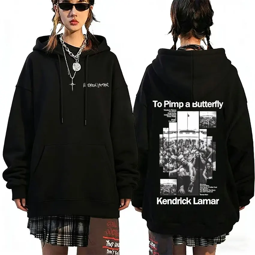 

Рэпер Kendrick Lamar To Pimp A Butterfly Album Графический Толстовка Мужчины Женщины Хип-Хоп Мода Винтаж Толстовка Мужской Повседневные Толстовки
