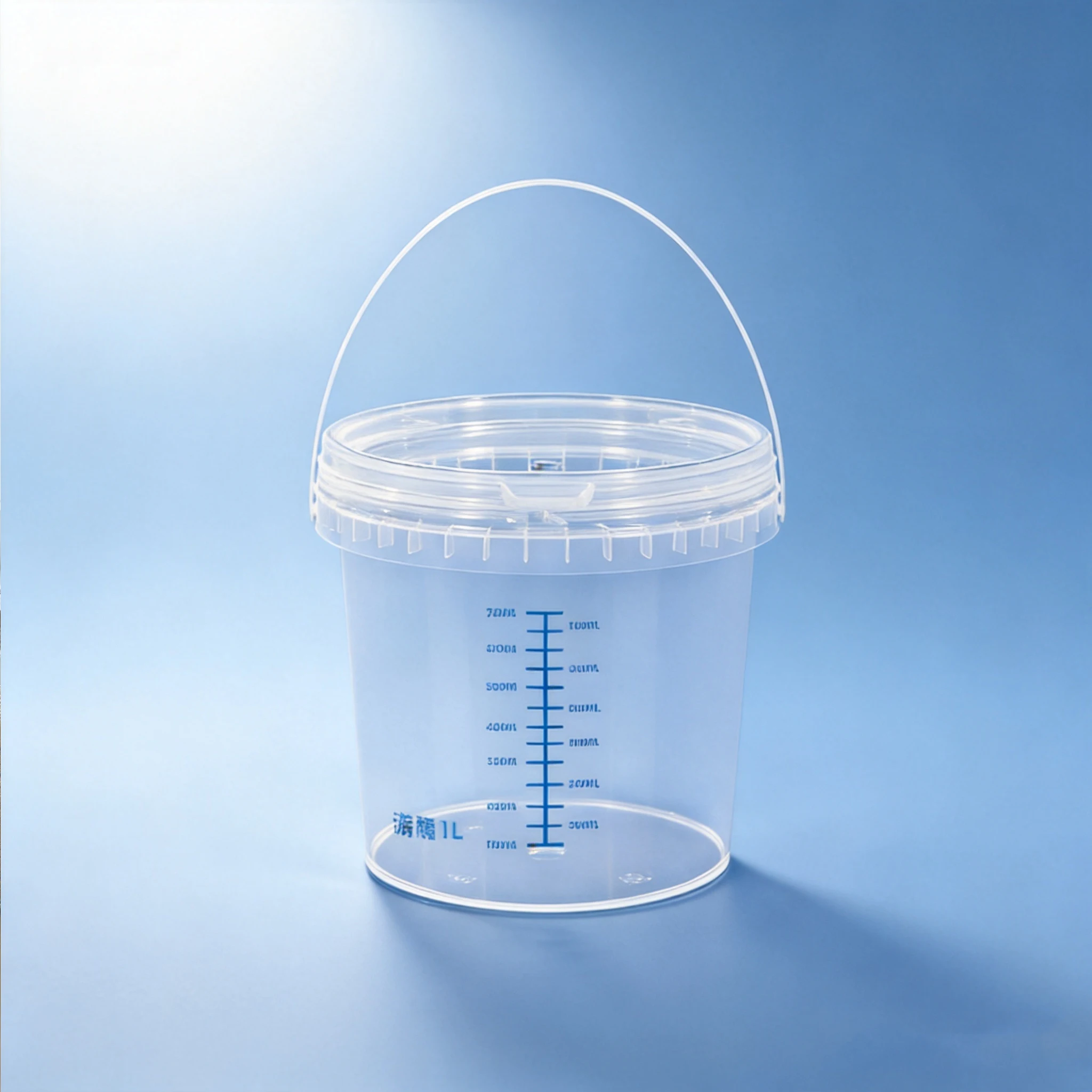 Measuring Bucket with Clear Graduated Lid, 0.3 gal (1 L), 3L, 5L, 10L, Multi-purpose Bucket for Gardening Cleaning and DIY Work
