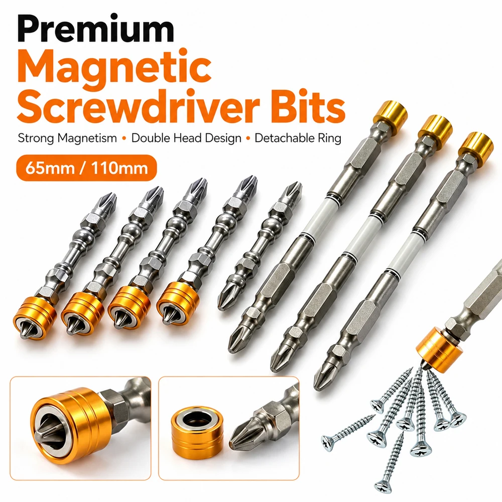 1-10pcs Double Hex Shank Screwdriver Bit, Cross Head for Drywall Screws, Electric Screwdriver Accessory for DIY & Construction