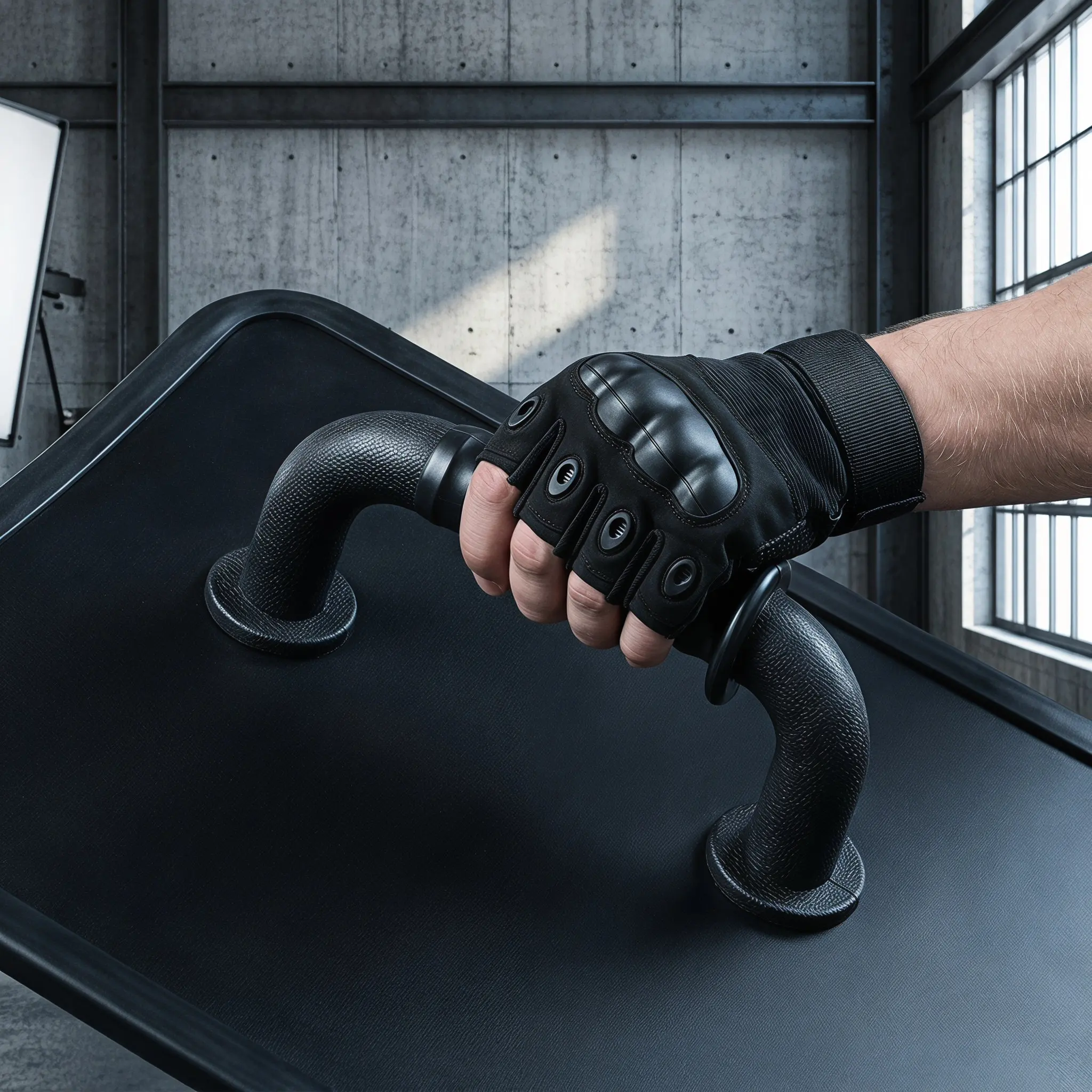 Afbeelding 6: Beveiligingsschermgreep Antislip Ergonomische Handbeschermingsgreep Vervanging voor Faciliteitspatrouille Noodgevallen