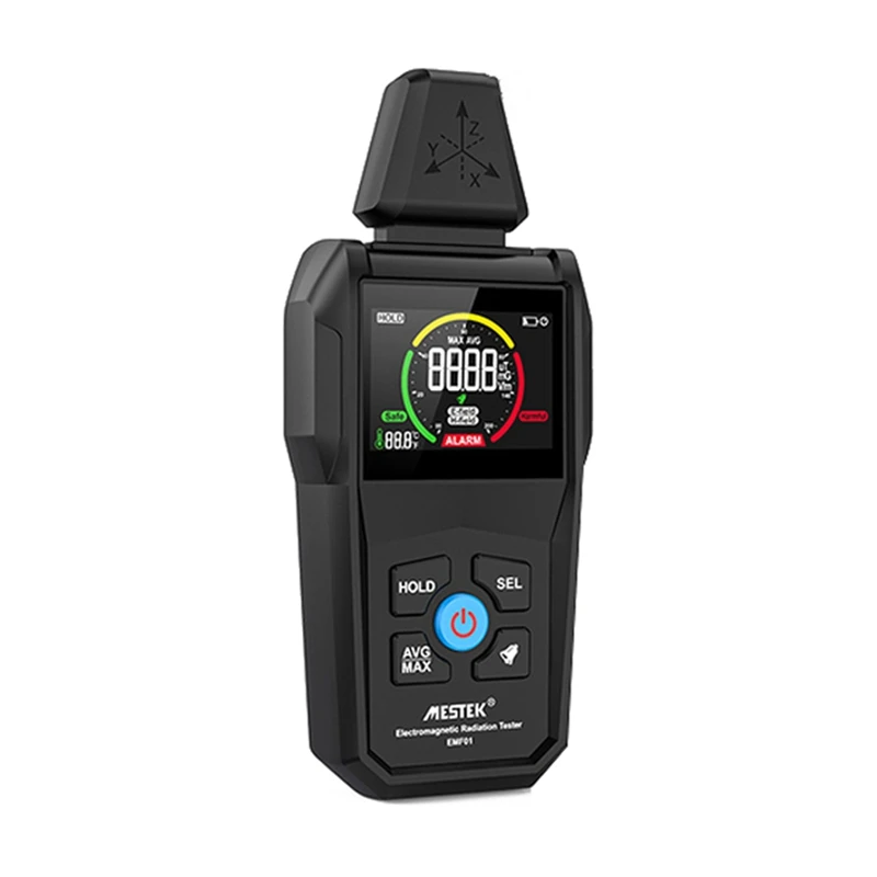 MESTEK-Détecteur de rayonnement électromagnétique portable, testeur de température et d'humidité domestique, affichage de documents numériques, durable