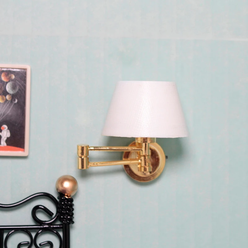 1PCS 1/6 1/12 Scale Dollhouse Lights Miniature LED Wall Sconce Lamp Battery Operated With ON/OFF Switch Lighting Accessories