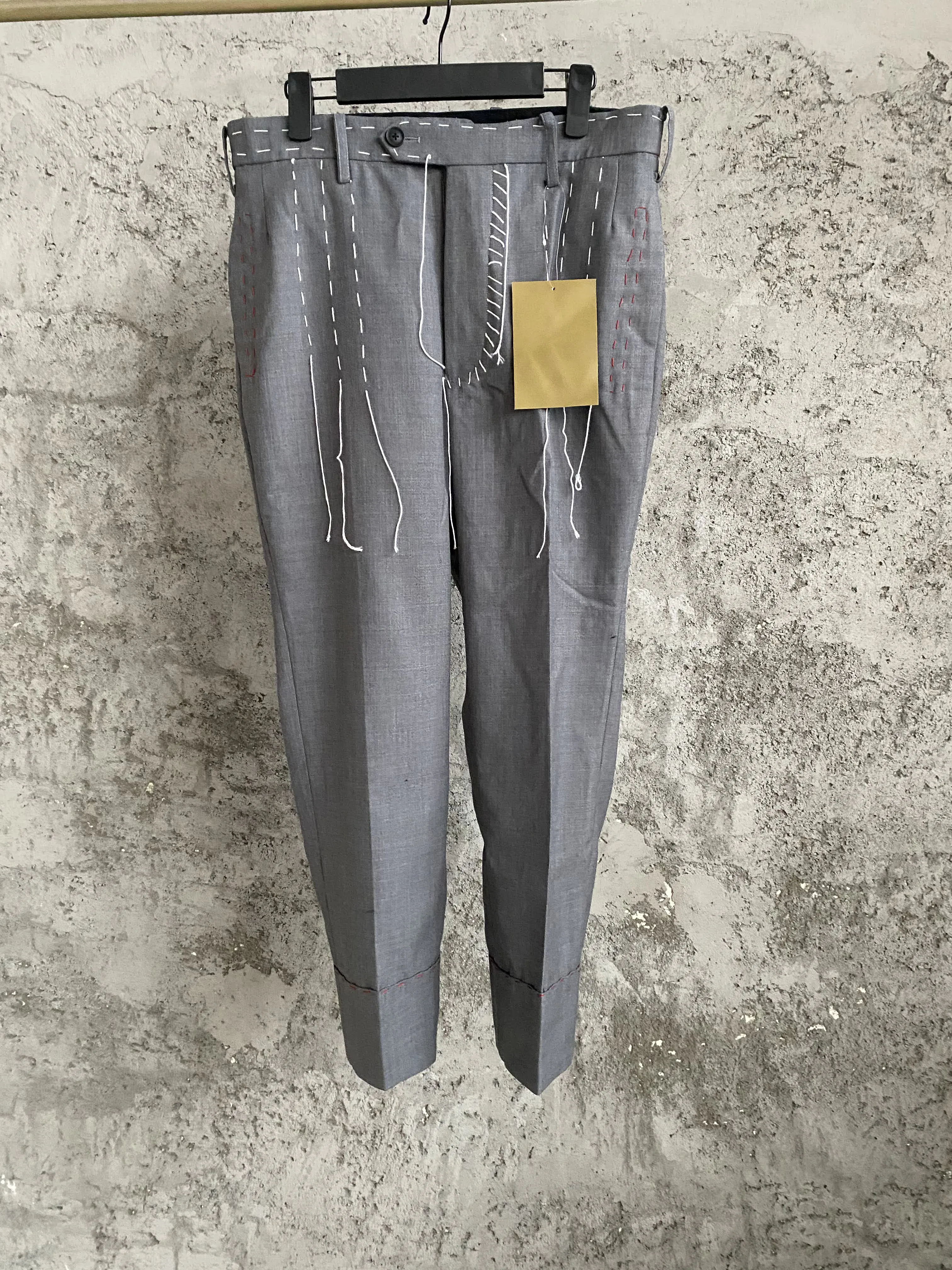 Royal handcrafted Italian fine-spun wool grey casual trousers