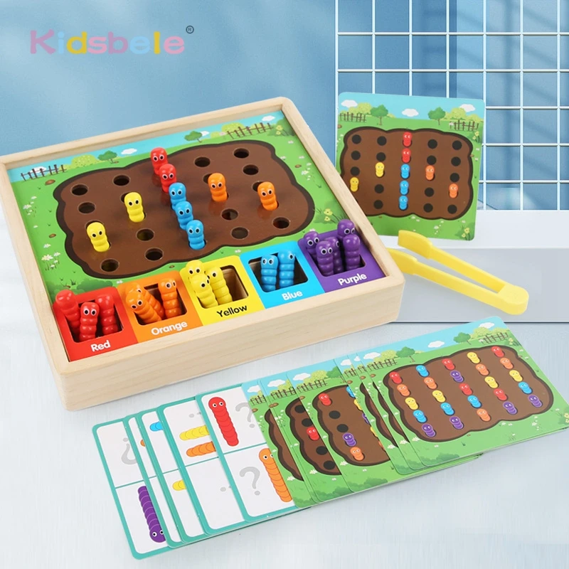 Catching Worm Colors Sorting Toys Montessori Game Hand Eye Coordination Educational Toy Fine Motor Activity For Toddlers