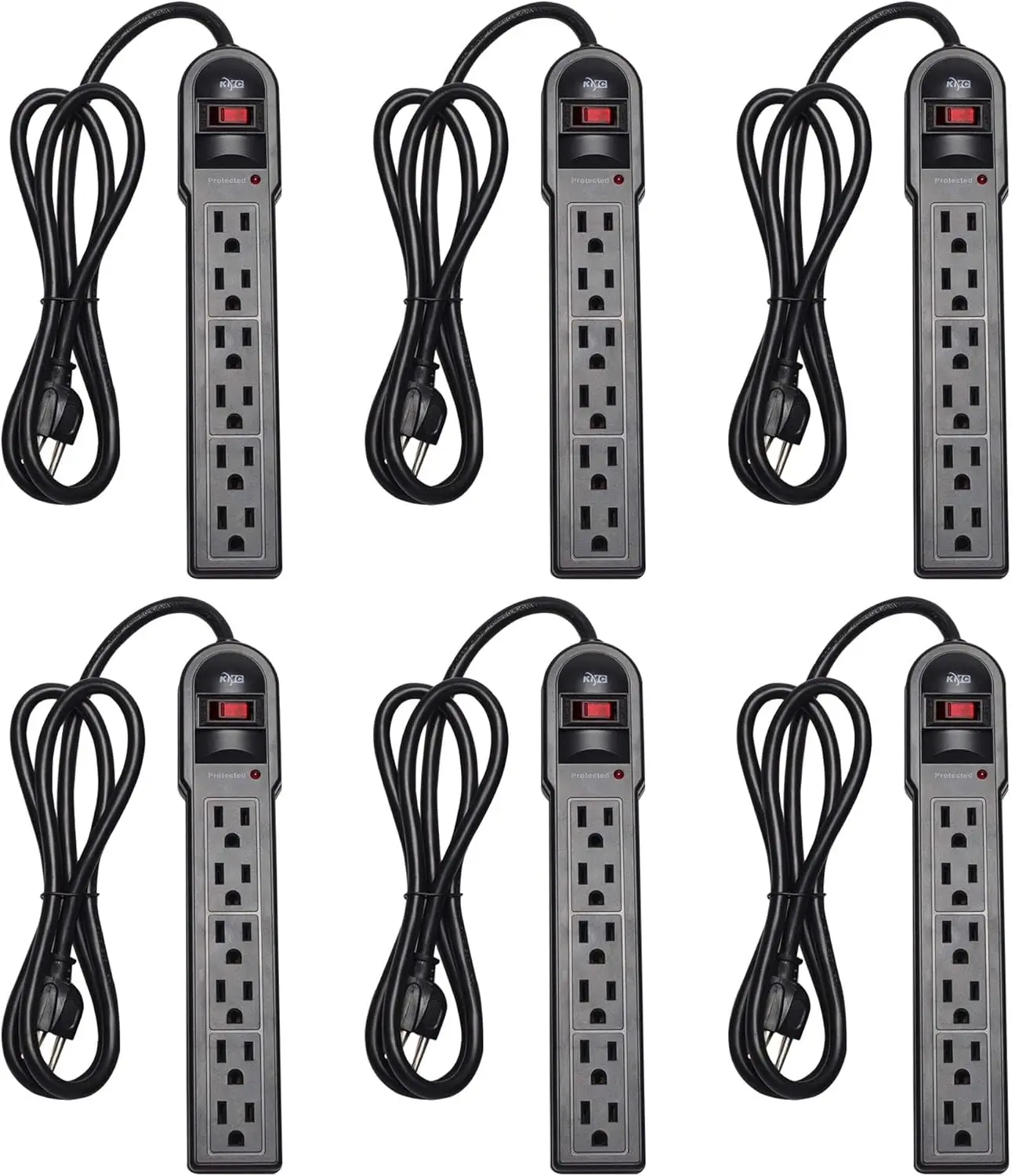 

6-Outlet Surge Protector Power Strip 6 Pack