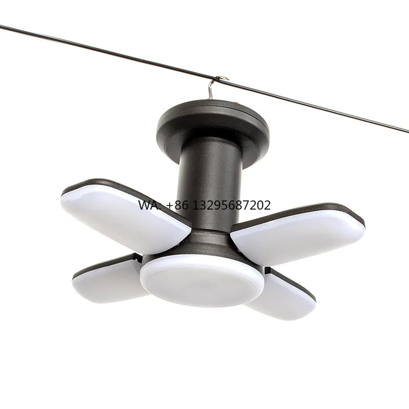 

Good Quality ABS Fan Shape Multifunctional Work Light Solar Battery Power Water Resistant Camping Light Foldable With Power Bank