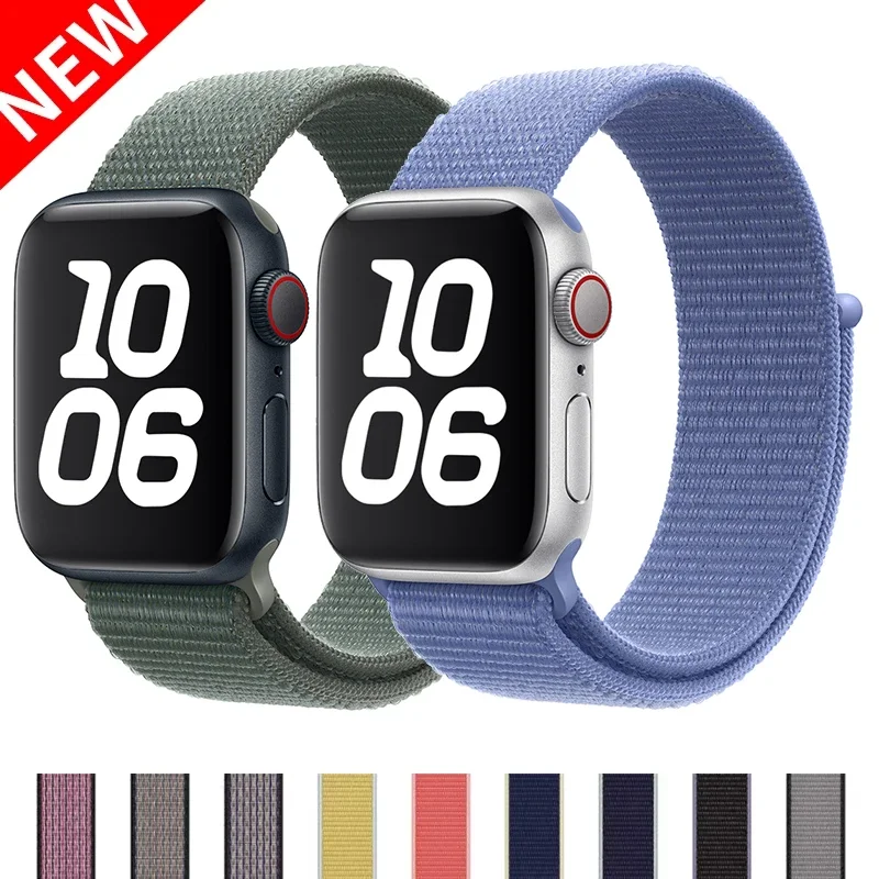 Нейлоновая петля для Apple Watch, ремешок 44 мм, 45 мм, 49 мм, 46 мм, 40 мм, 41 мм, 38 мм, 42 мм, браслет Correa iWatch Series 6 Se 7 8 9 10 ultra2, ремешок