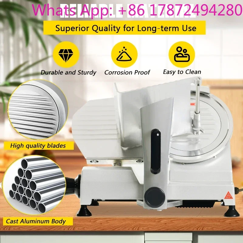 Commercial Batch Food Cutting Machine, New Motor Powered Cutter for Frozen Meat, Ham and Cheese