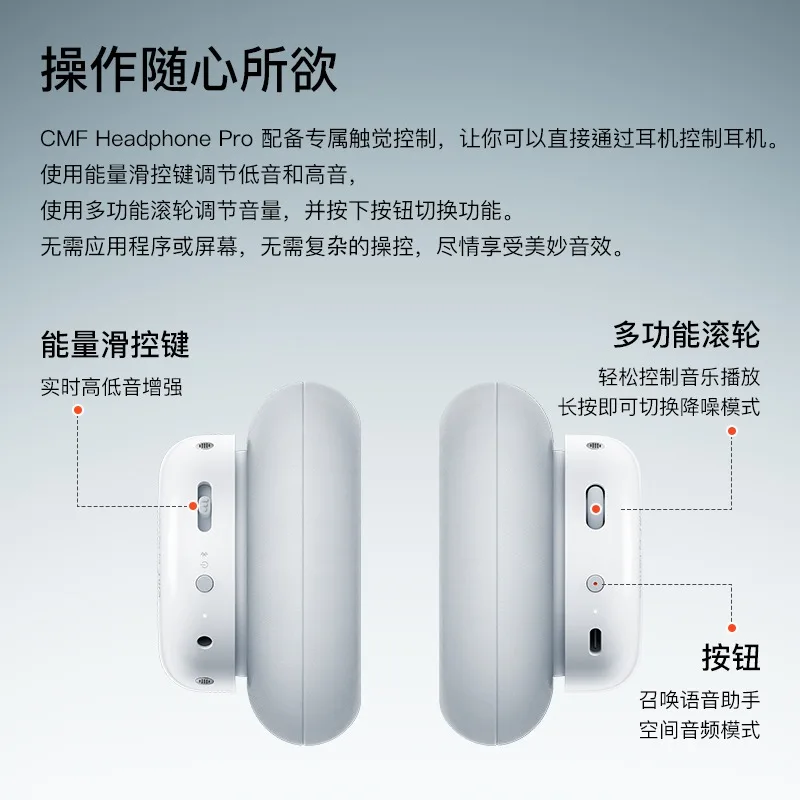 سماعات أذن بلوتوث مثبتة على الرأس CMF من NOTHONG مع خاصية تقليل الضوضاء النشطة وعمر بطارية طويل