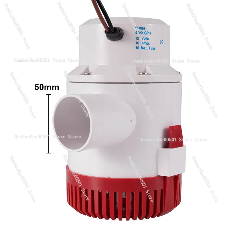 Model 4700 Submersible Pump 4700GPH 12V/24V DC Bilge Pump for Marine/Agricultural Use High Flow Water Transfer with 6m Lift