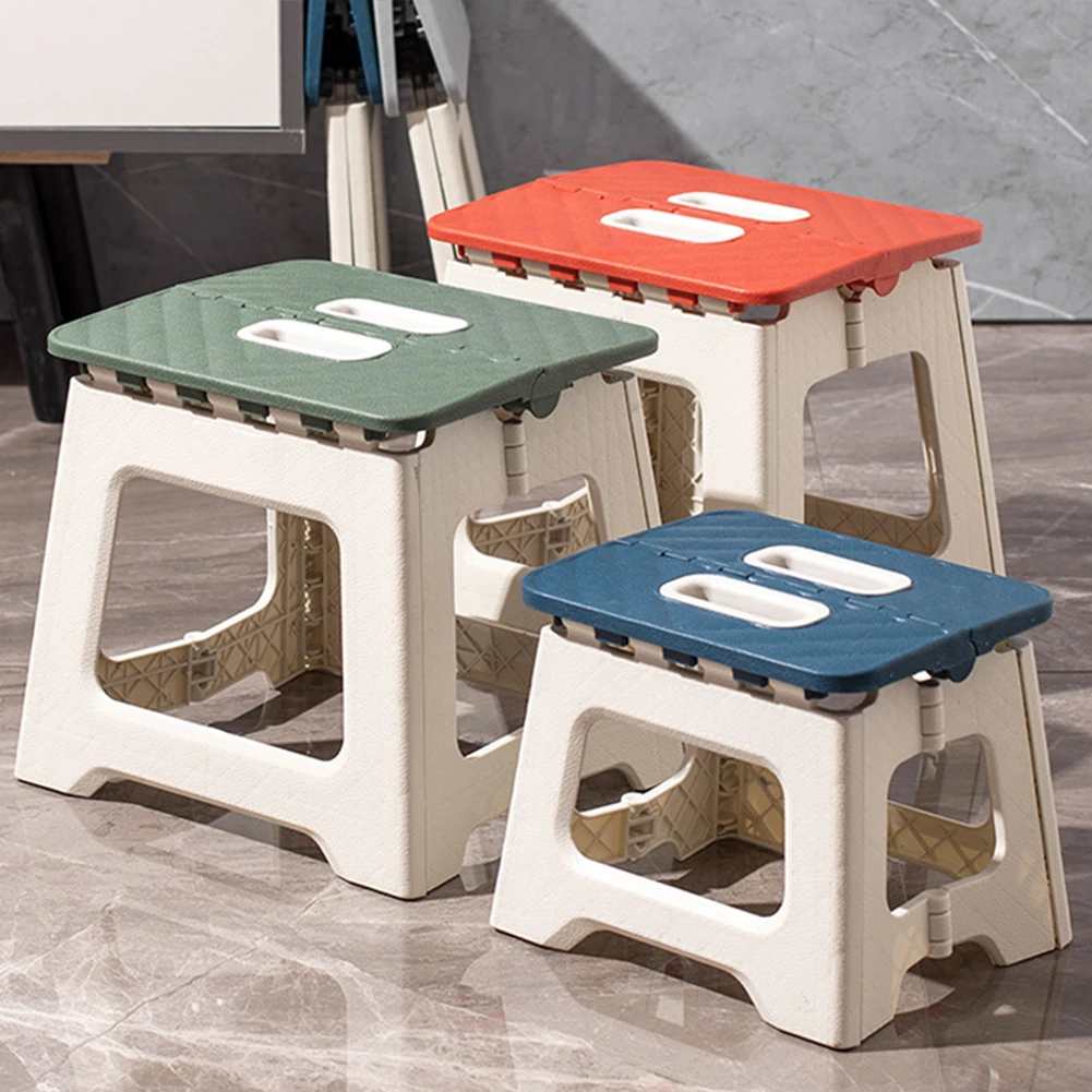 

Lightweight Folding Step Stool Multi-purpose Camping Stool Handheld Thickened Footstool Small Bench Chair For Outdoor Fishing