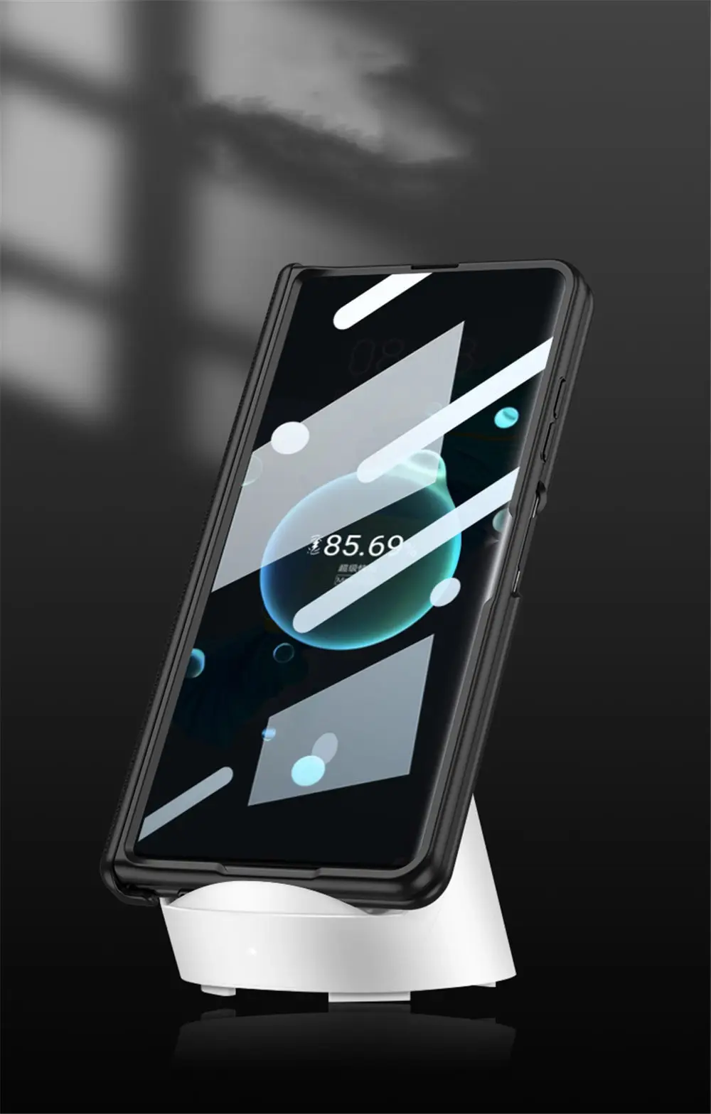 Slim PU Leather Case For Honor Magic V2 Magnetic Folding Bracket Hinge Glass Film Cover