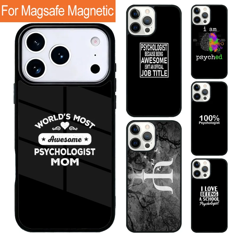 Superbe coque magnétique pour téléphone avec motif psychologue pour iPhone 17 Pro 16 15 13 12 11 Pro Max 14 Plus compatible MagSafe
