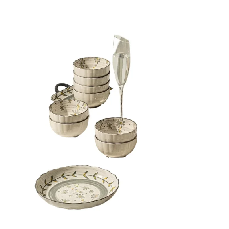 

Dishes and dishes set Household bowls and plates 2025 new bowls and chopsticks Bowls housewarming high-value tableware