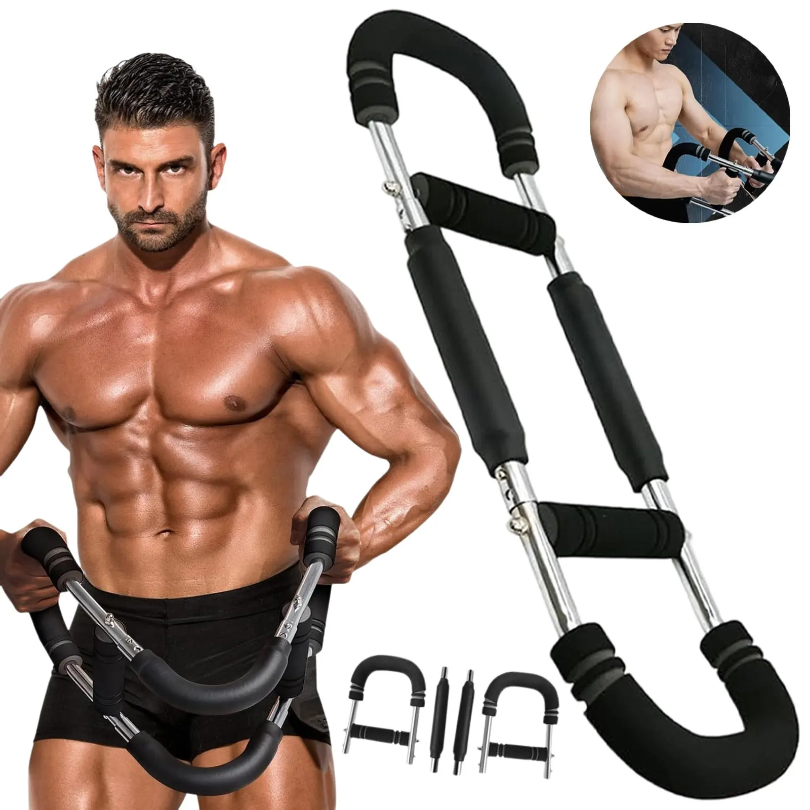 1 appareil d'exercice pour les biceps, avec fonction de réglage de l'intensité sur trois niveaux, plage d'intensité de 30-35-40 kg, permet de régler librement la résistance pour répondre aux besoins de différentes intensités d'entraînement.