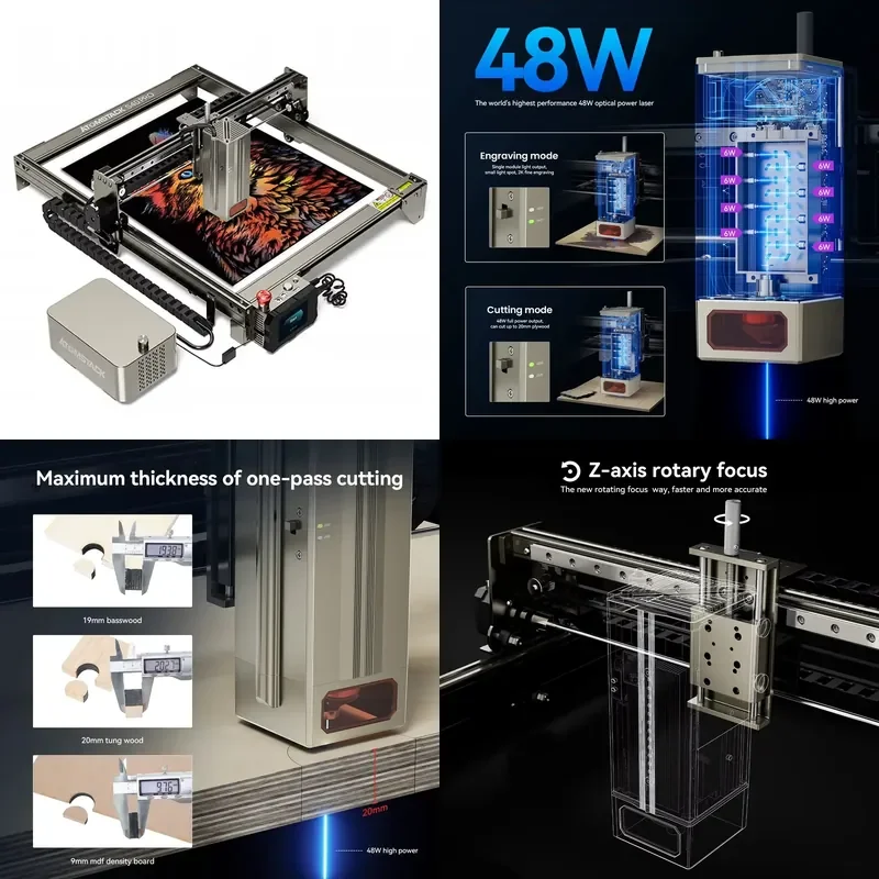 ATOMSTACK S40 X40 Pro A40 Max 210W Engraving Machine Adjustment 24W/48W With Tank Chain CNC Metal Milling Machine Cut