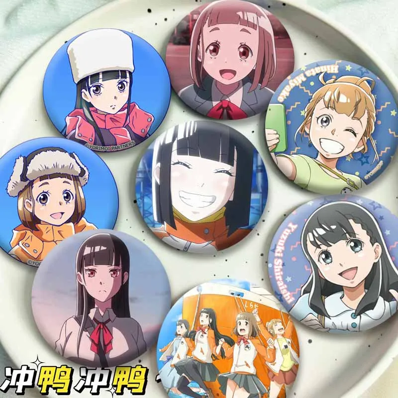 Custom Anime A Place Further Than The Universe Badge Cartoon Shirase Mari Hinata Yuzuki Button Pins Jewelry Brooch Ornament Gift