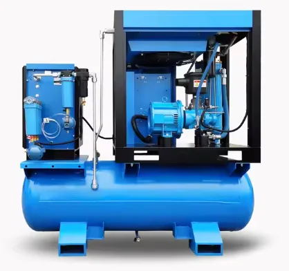 15Kw Industrial 125psi Stationary Air Compressor 16Bar with Fiber  Cutting Machine 4-in-1 Trial Screw AC Power Air Cooled