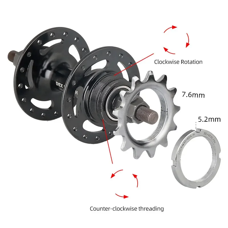 Deemount 13T/14T/15T/16T/17T/18T A scatto fisso Una velocità per ruota di bicicletta Pignone e ghiera di bloccaggio per mozzo bici da pista Fixie