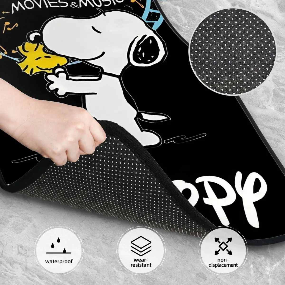 Woodstock Snoopys لطيف الكلاب الحصير سيارة السجاد مجموعة كاملة مقاوم للماء العالمي السيارات الكلمة حصيرة صالح لشاحنات SUV