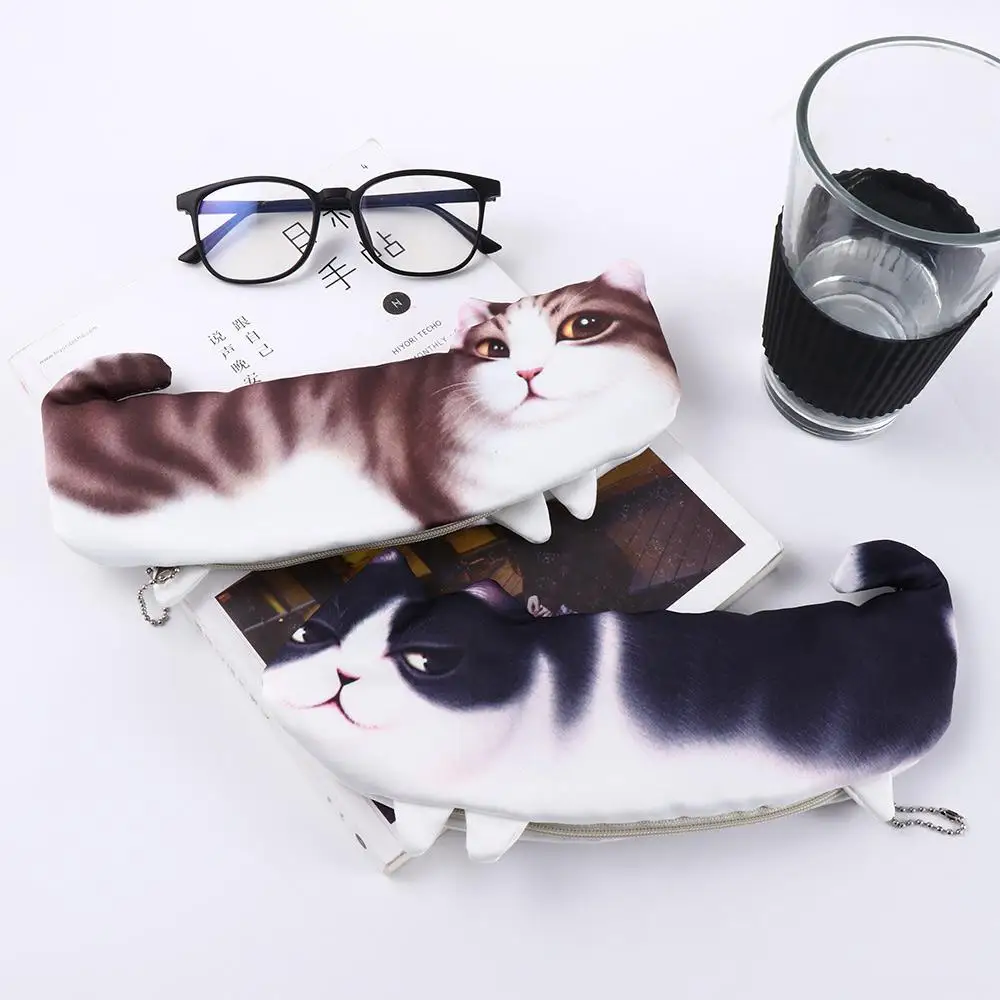 Boy Novelty Pencil Pouch School Supplies Pencil Box Student Gift Pen Bag Storage Organizer Pencil Case Simulation Cartoon Cat